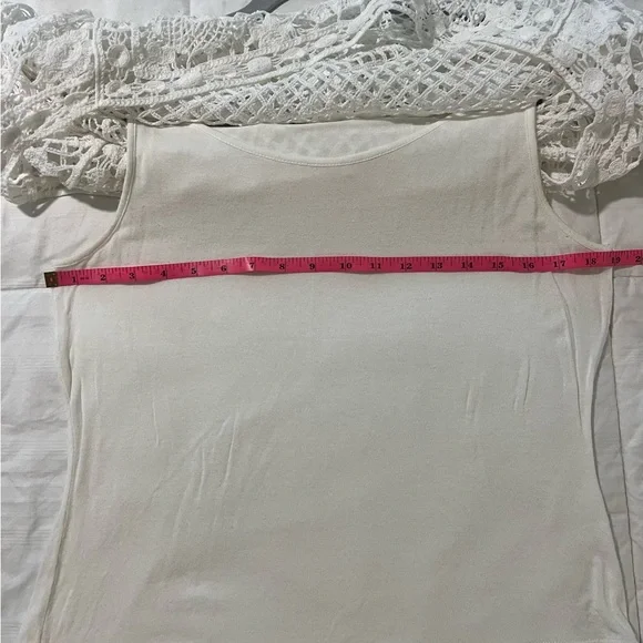 Bohemian Crochet Top Blouse  White Bat Wing Sleeves SZ M EUC - Picture 5 of 6